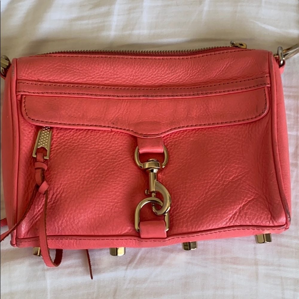 Rebecca minkoff mini Mac salmon pink color